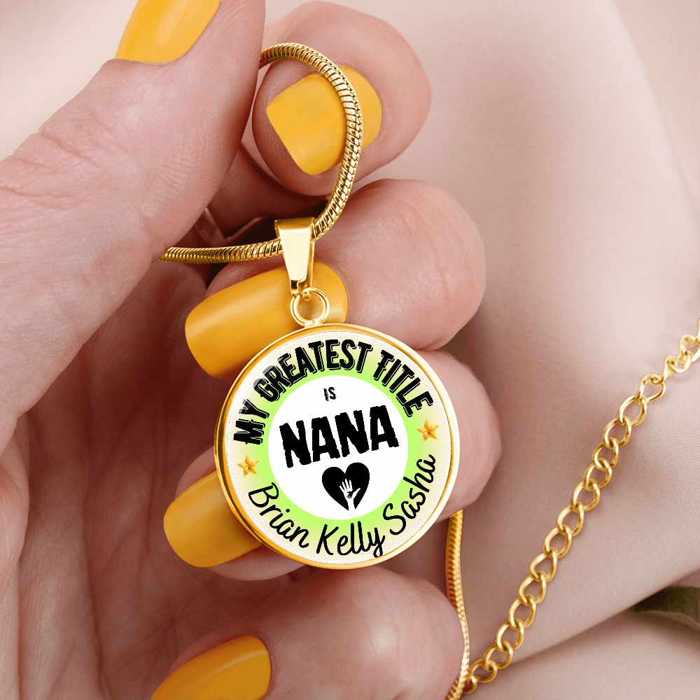 Greatest Title Circle Custom Names Necklace