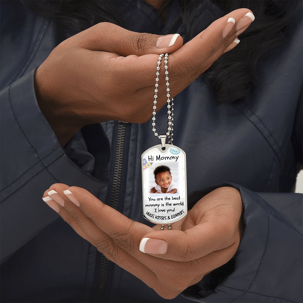 Best Mommy Photo Dog-tag Military Necklace