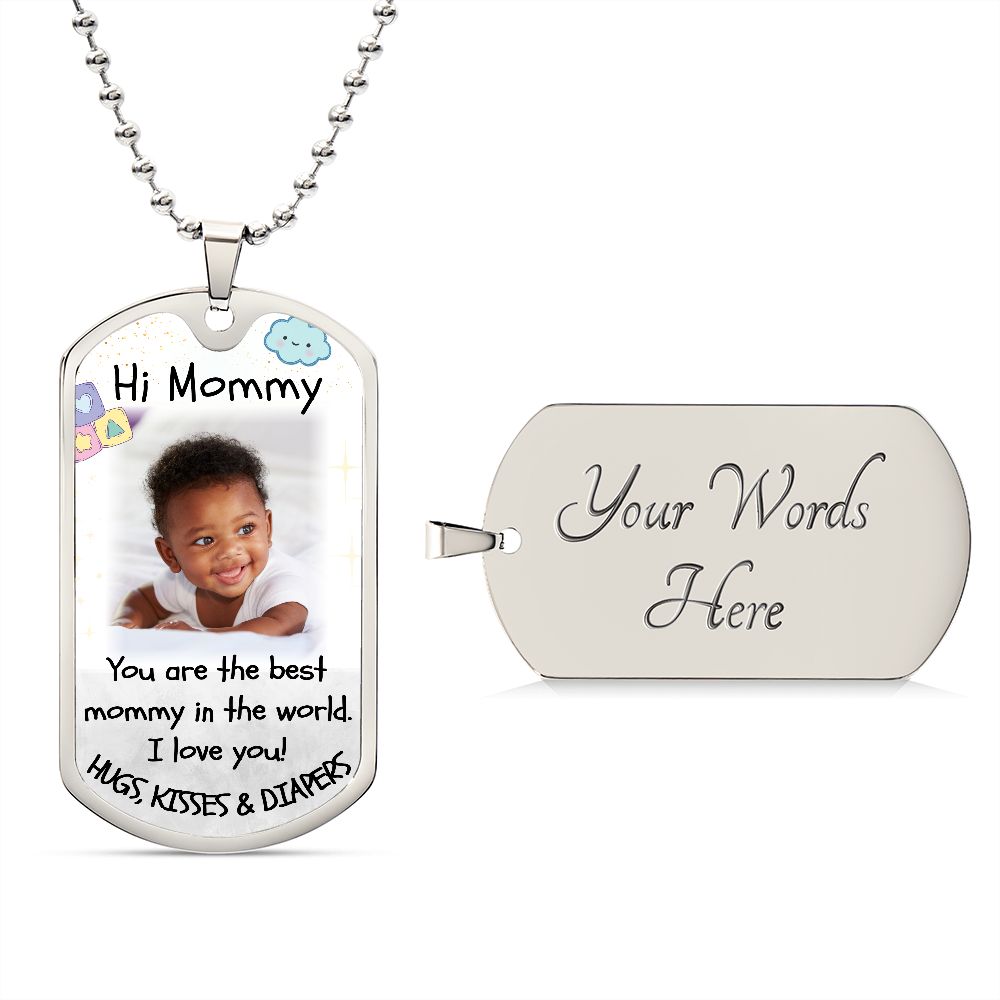 Best Mommy Photo Dog-tag Military Necklace