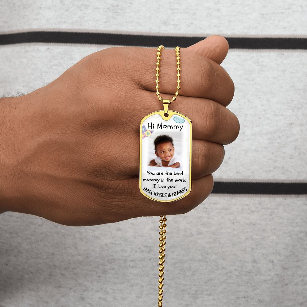 Best Mommy Photo Dog-tag Military Necklace