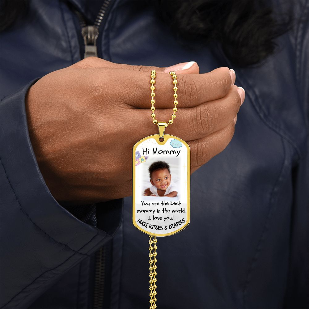 Best Mommy Photo Dog-tag Military Necklace