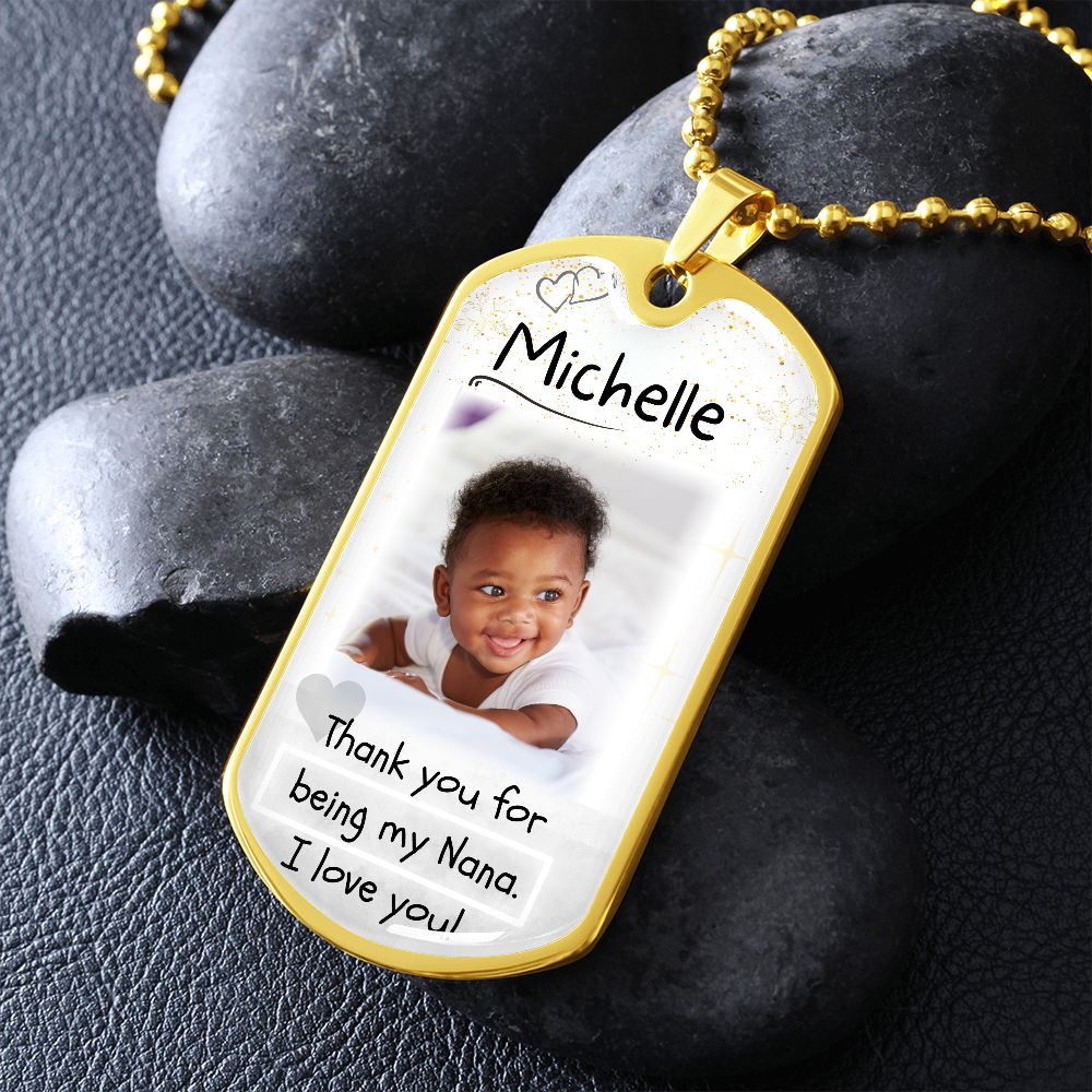 Custom Name and Photo Dog-tag Necklace