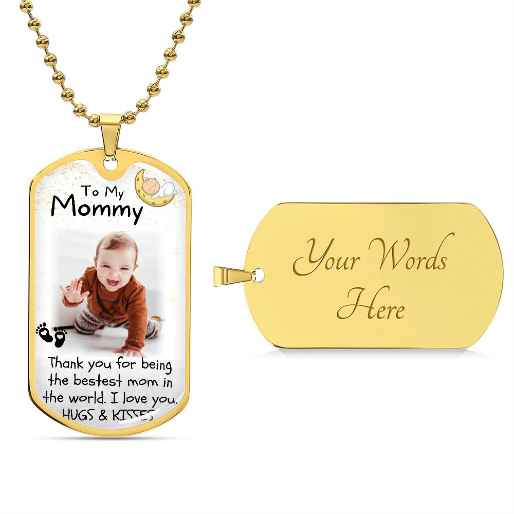 Thank You Mom Custom Photo Dog-tag Necklace