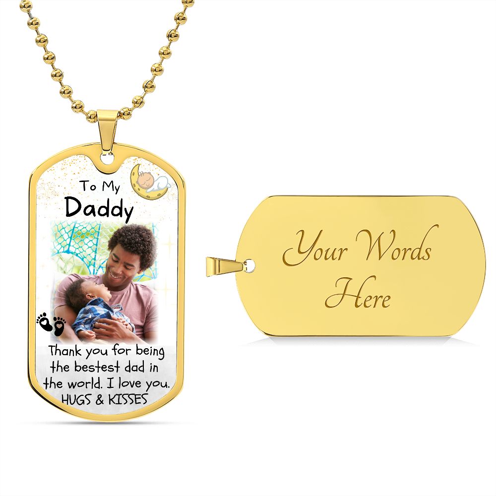 Thank You Dad Custom Photo Dog-tag Necklace