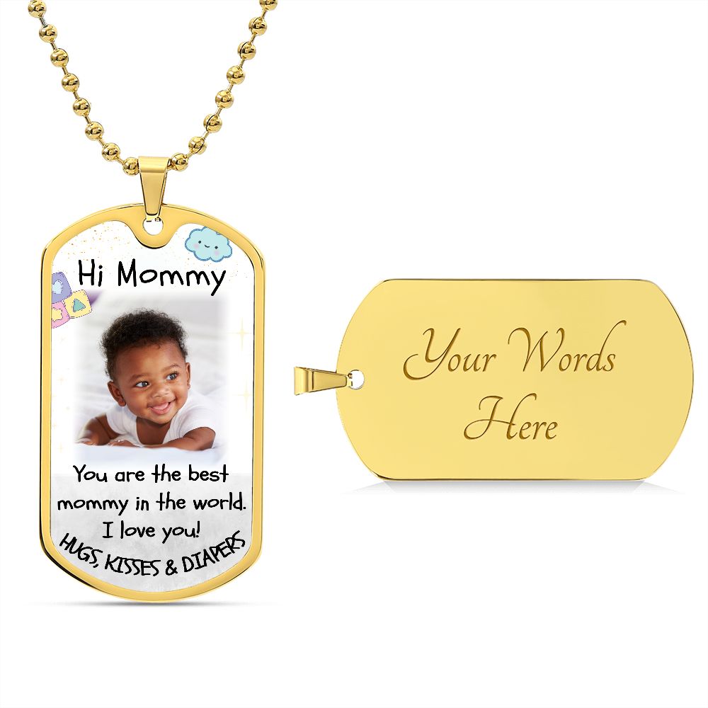 Best Mommy Photo Dog-tag Military Necklace