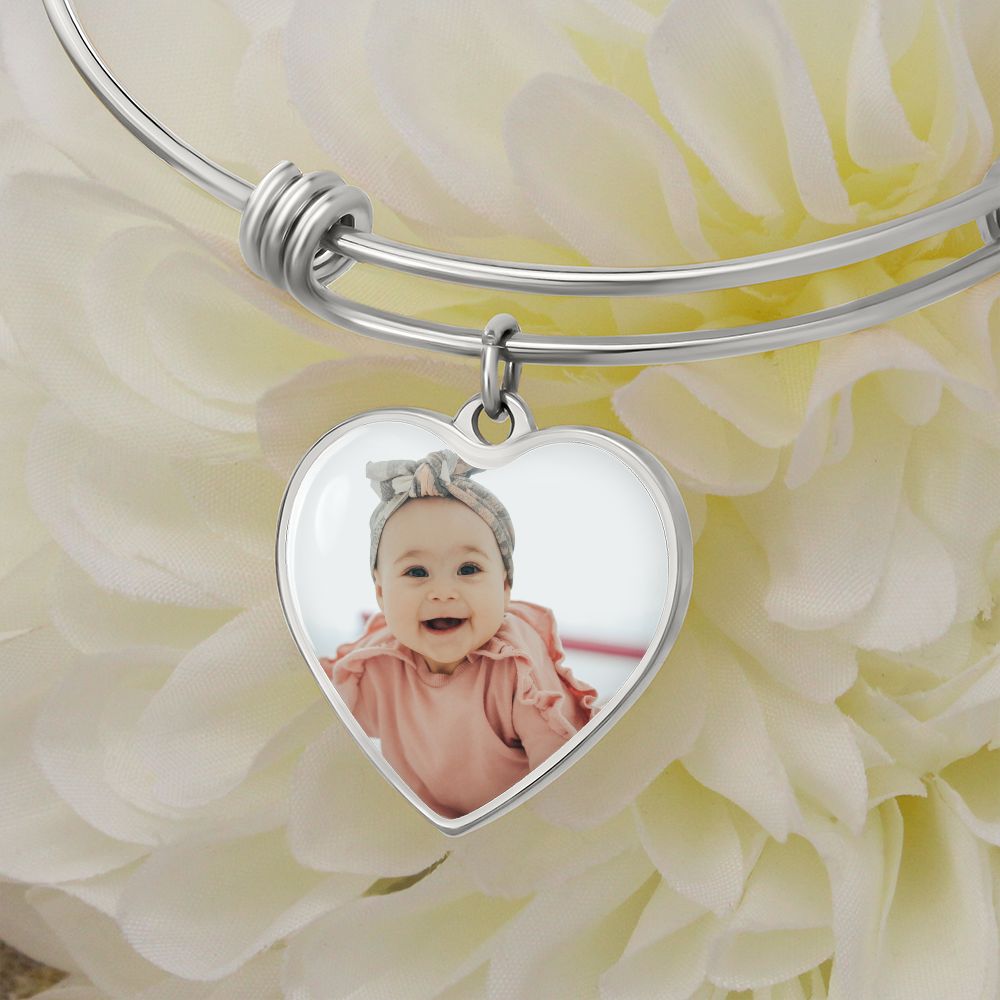 Custom Engravable Picture Heart Necklace