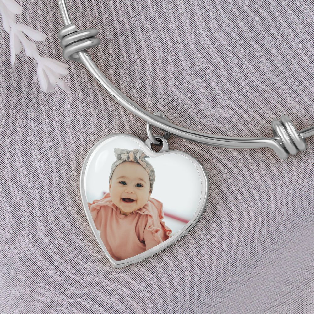 Custom Engravable Picture Heart Necklace