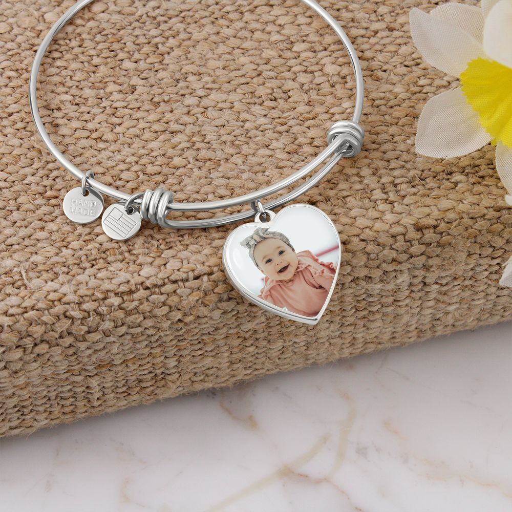 Custom Engravable Picture Heart Necklace