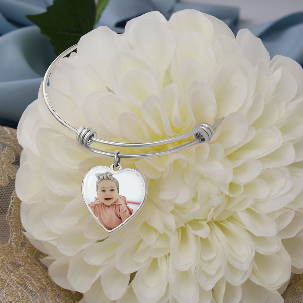 Custom Engravable Picture Heart Necklace