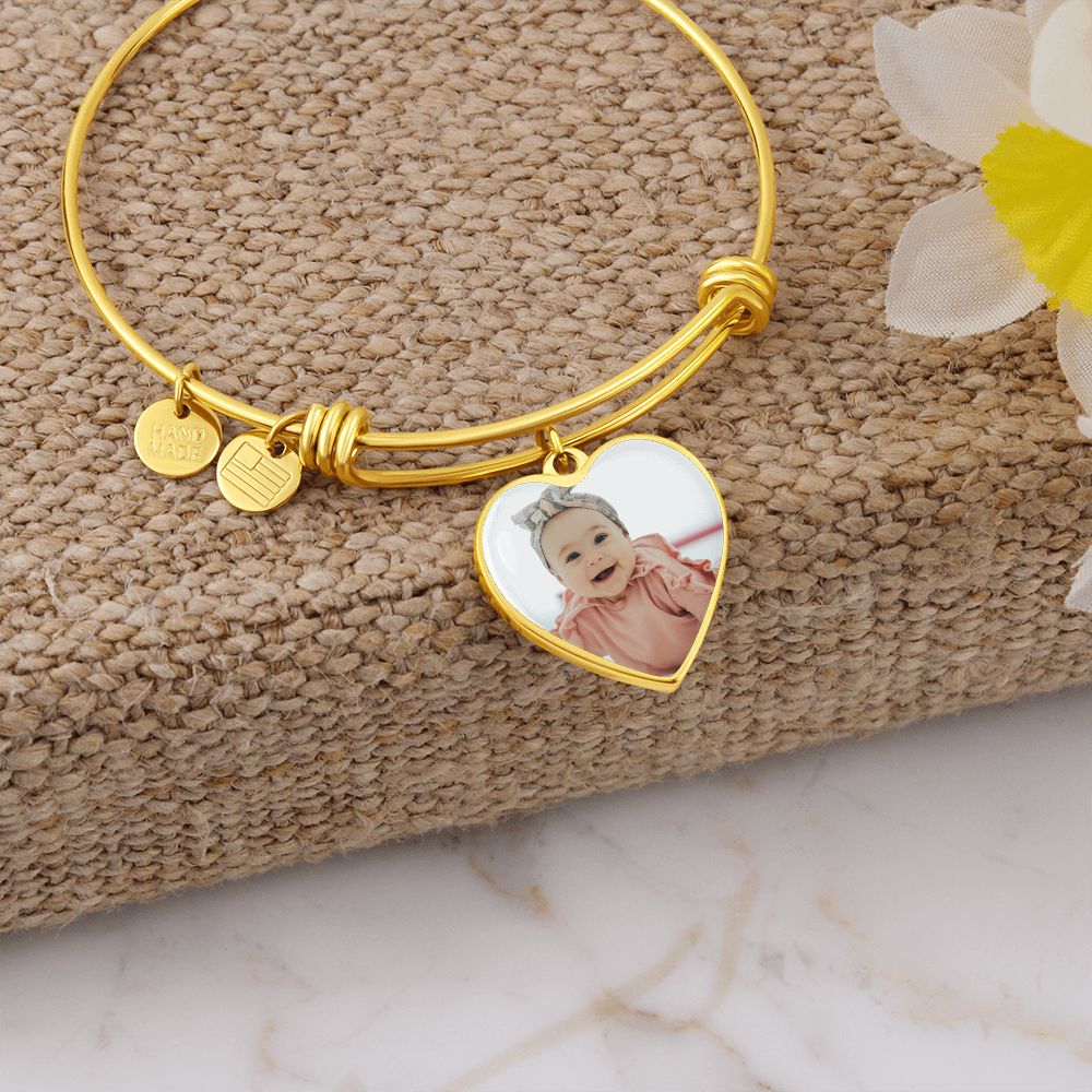 Custom Engravable Picture Heart Necklace