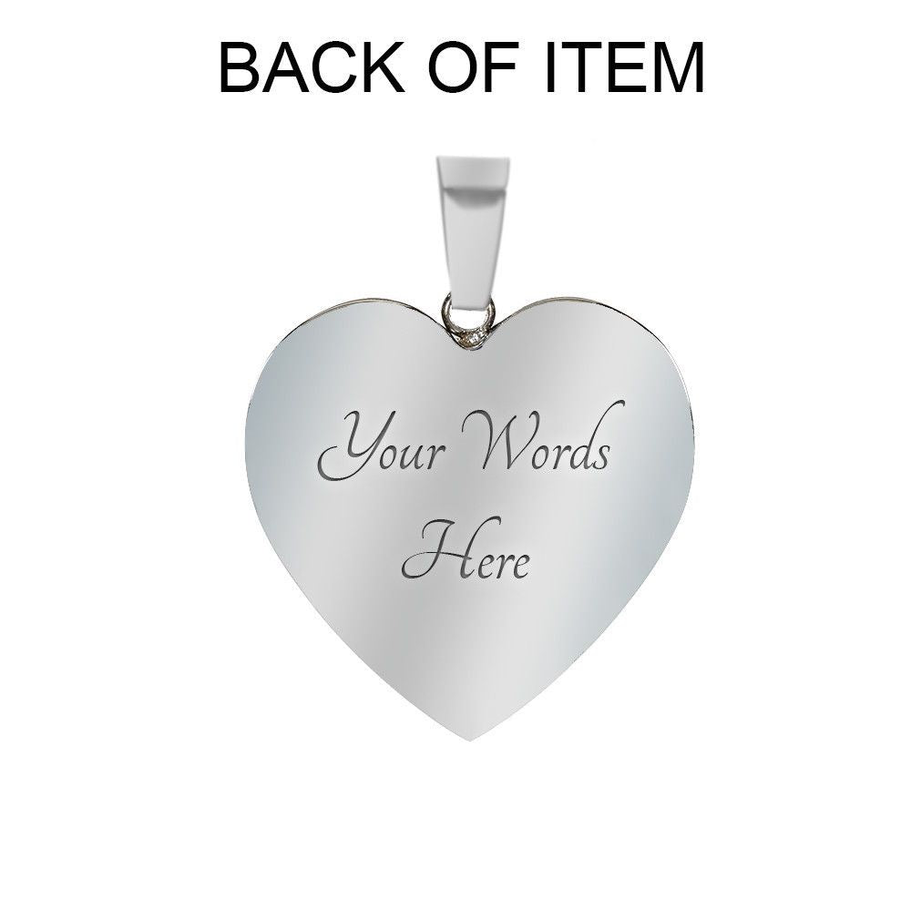Custom Engravable Picture Heart Necklace