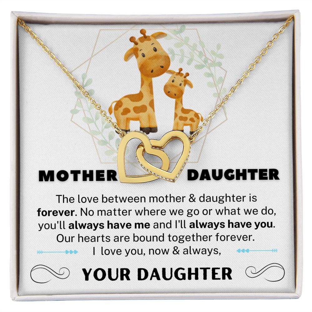 Mother and Daughter Interlocking Heart Necklace