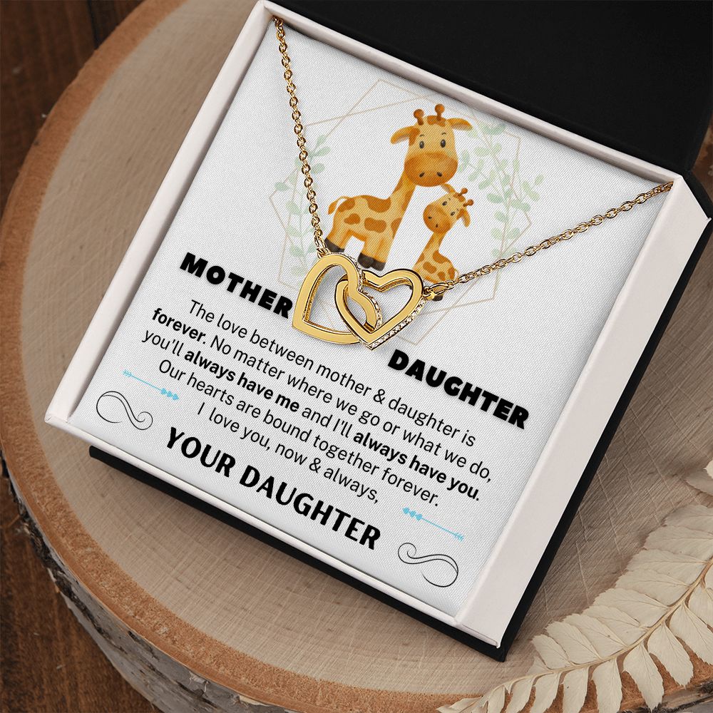 Mother and Daughter Interlocking Heart Necklace
