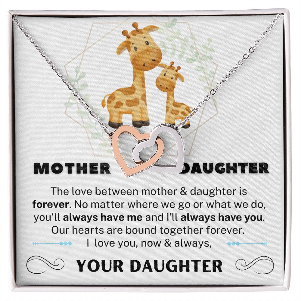 Mother and Daughter Interlocking Heart Necklace
