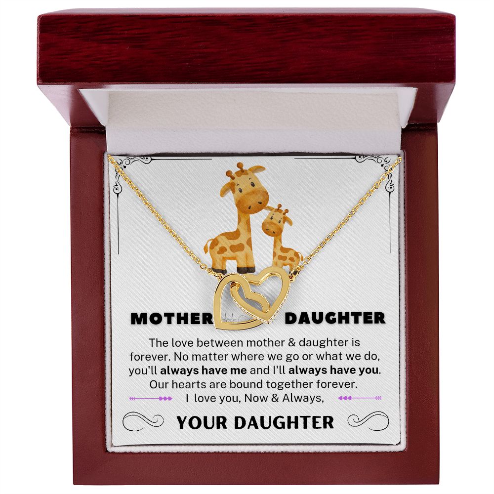 Mother and Daughter Connected Hearts Necklace
