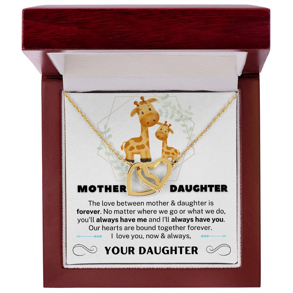 Mother and Daughter Interlocking Heart Necklace