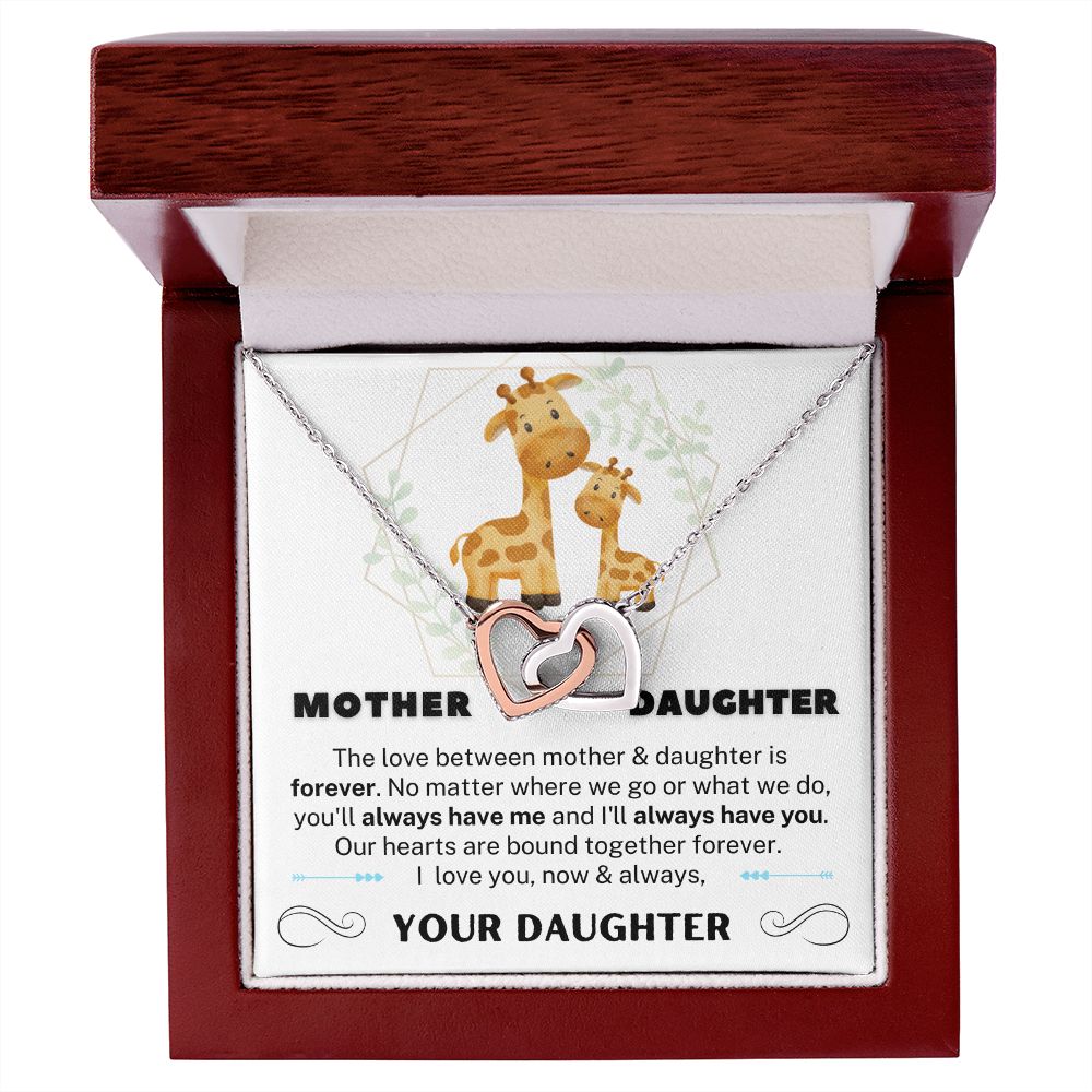Mother and Daughter Interlocking Heart Necklace