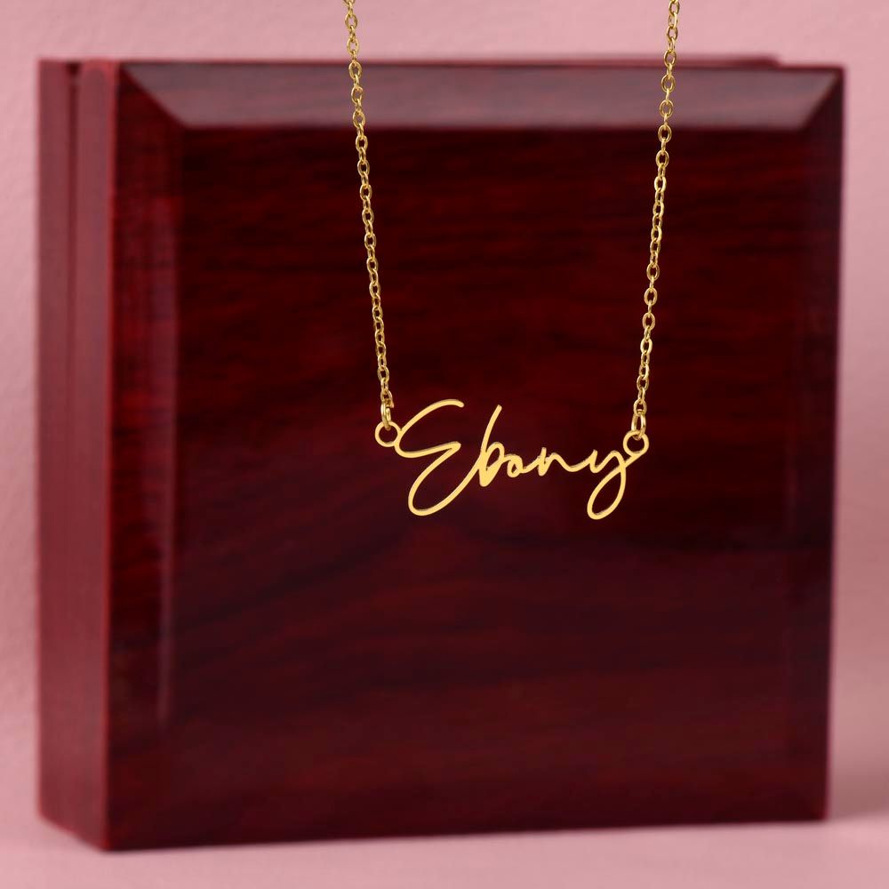 Amazing Wife Black Signature Name Necklace