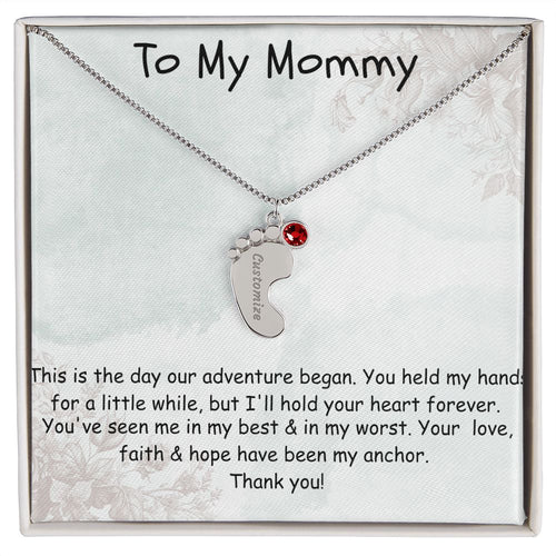 Custom Baby Feet Necklace Gift