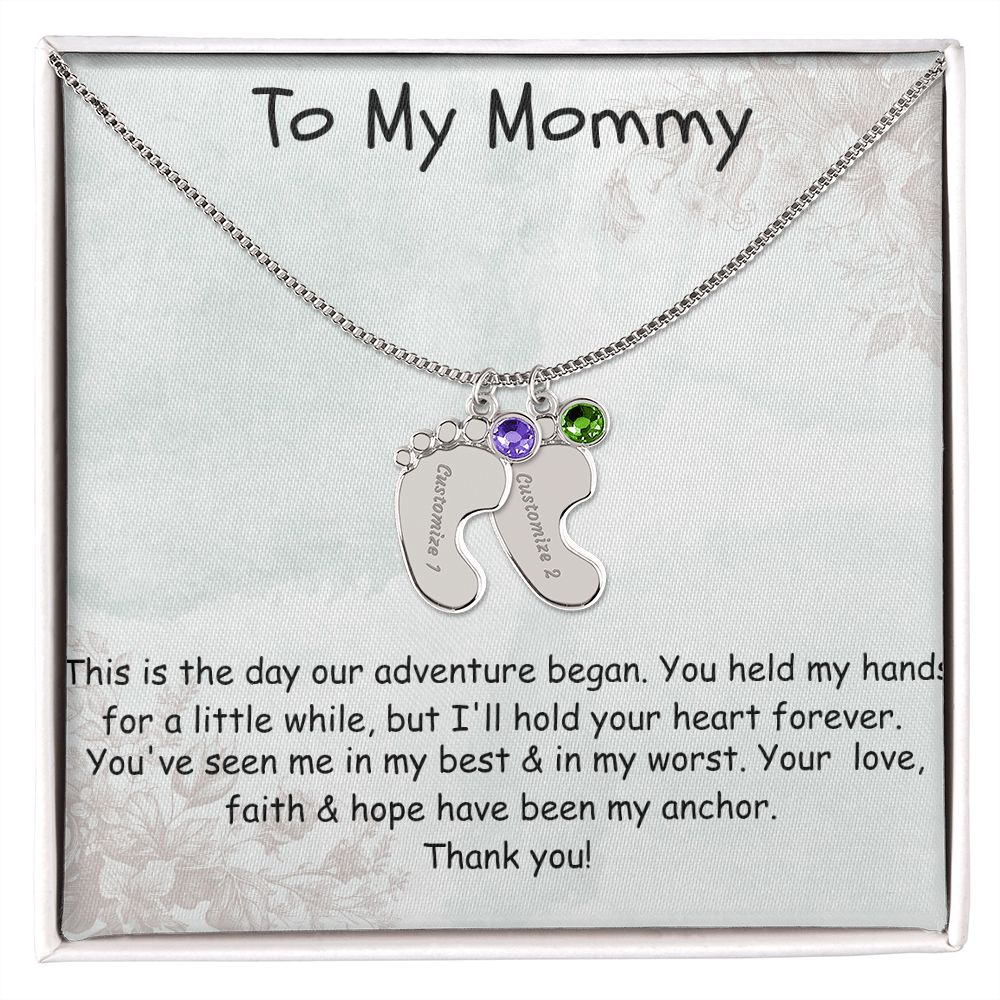 Custom Baby Feet Necklace Gift