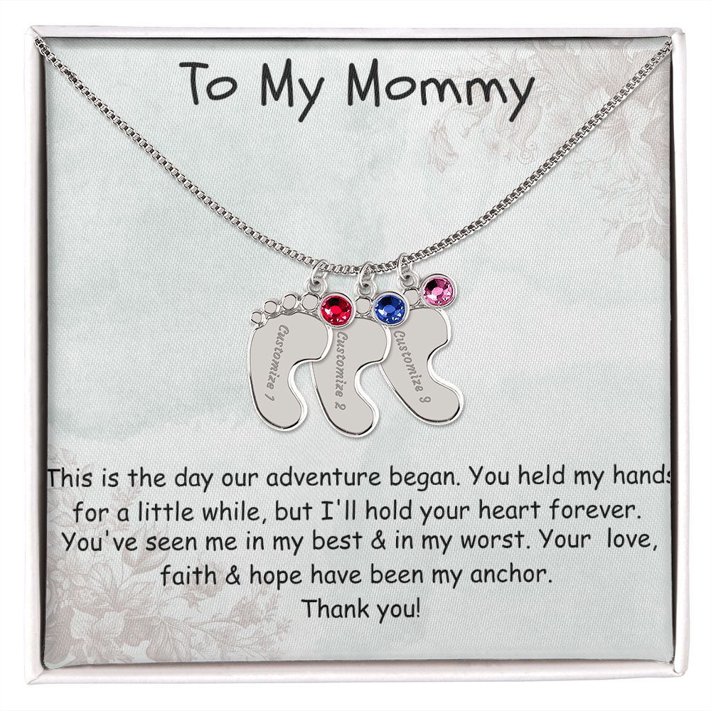 Custom Baby Feet Necklace Gift