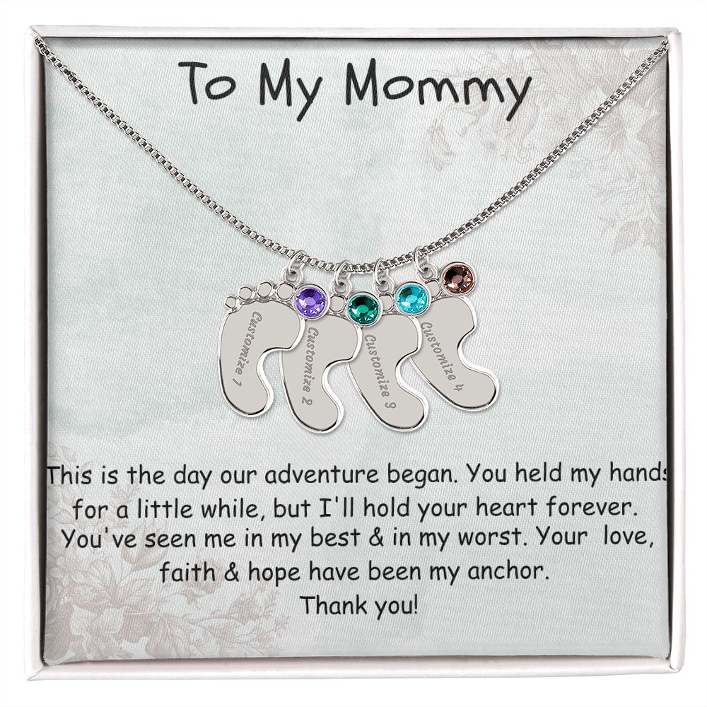 Custom Baby Feet Necklace Gift