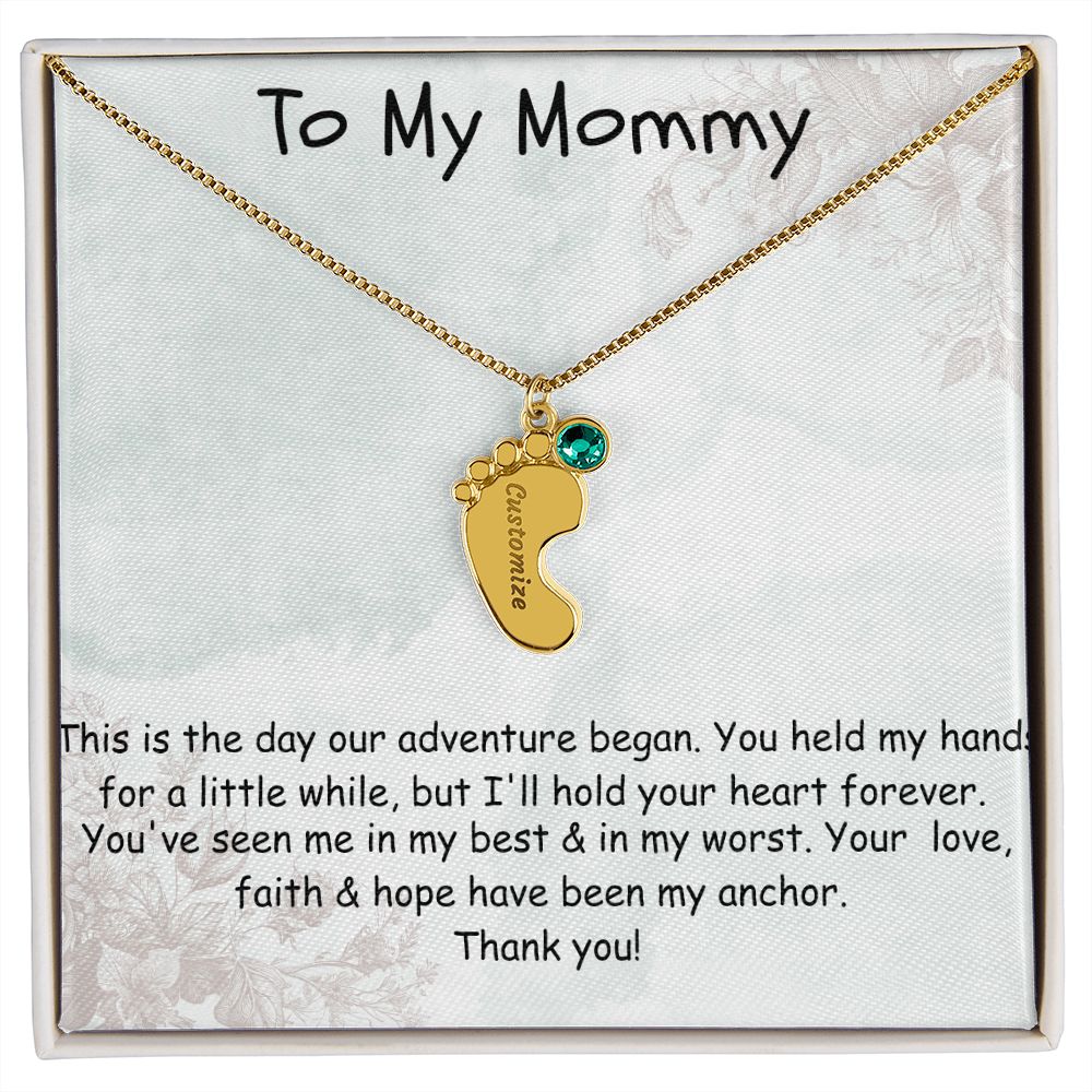 Custom Baby Feet Necklace Gift
