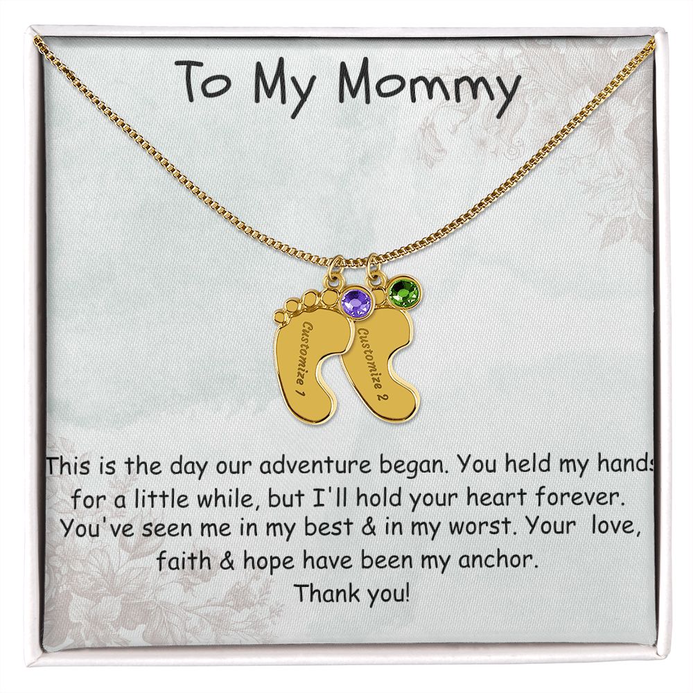 Custom Baby Feet Necklace Gift