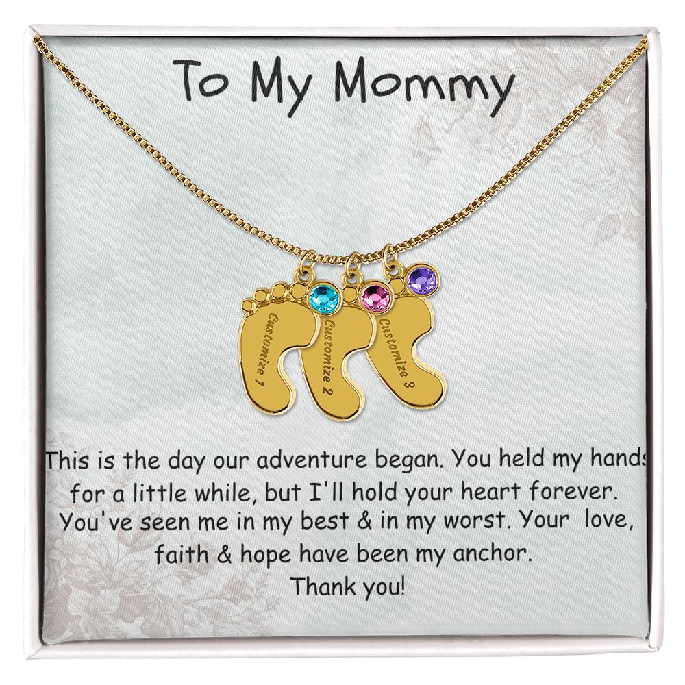 Custom Baby Feet Necklace Gift