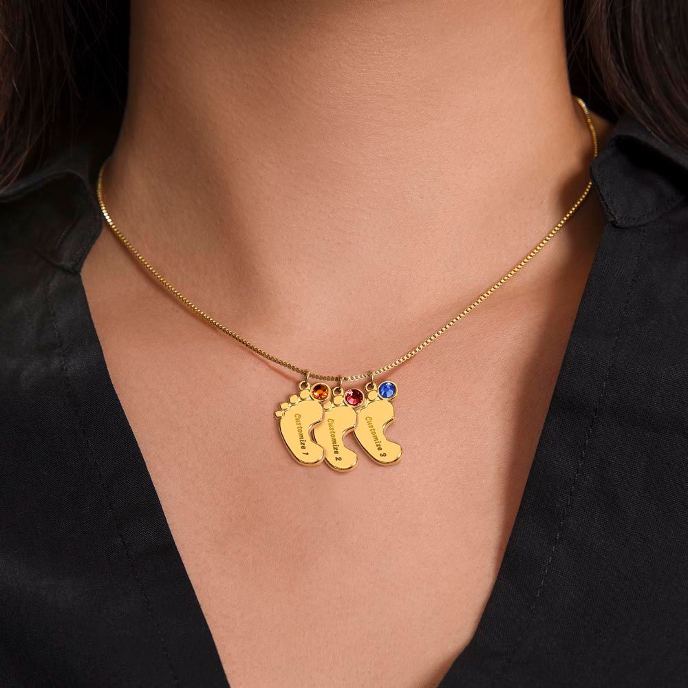 Custom Baby Feet Necklace Gift