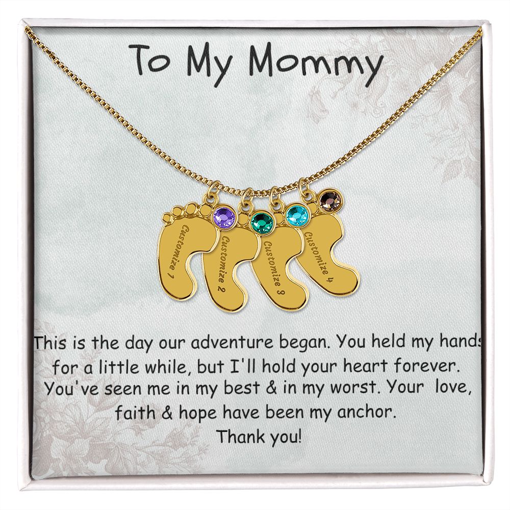 Custom Baby Feet Necklace Gift