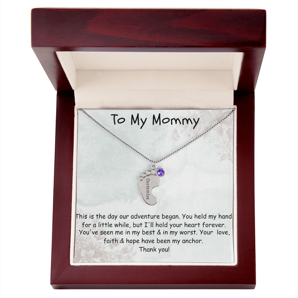 Custom Baby Feet Necklace Gift