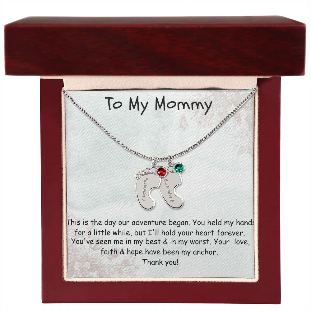 Custom Baby Feet Necklace Gift