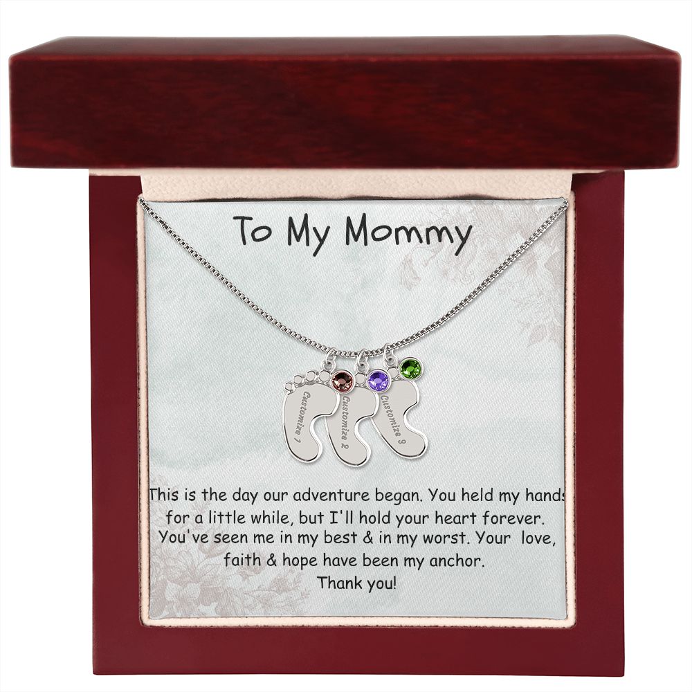 Custom Baby Feet Necklace Gift