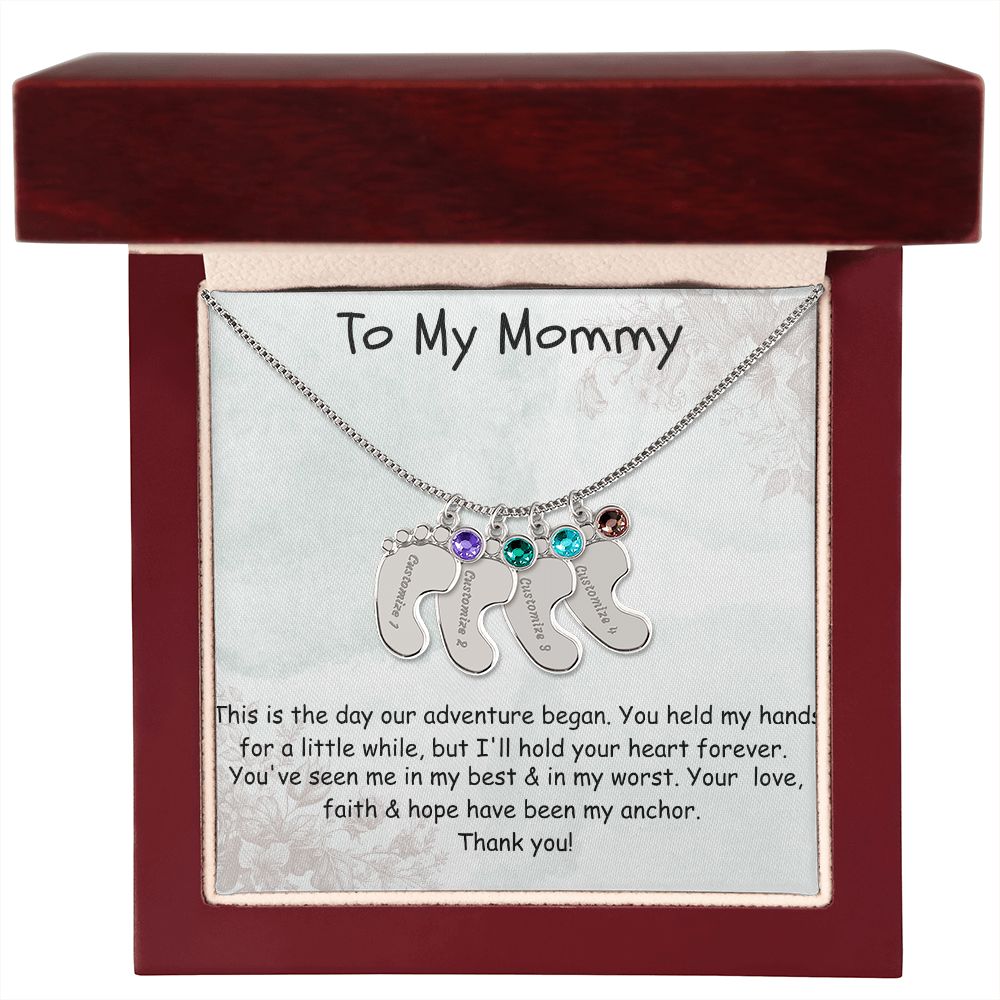 Custom Baby Feet Necklace Gift