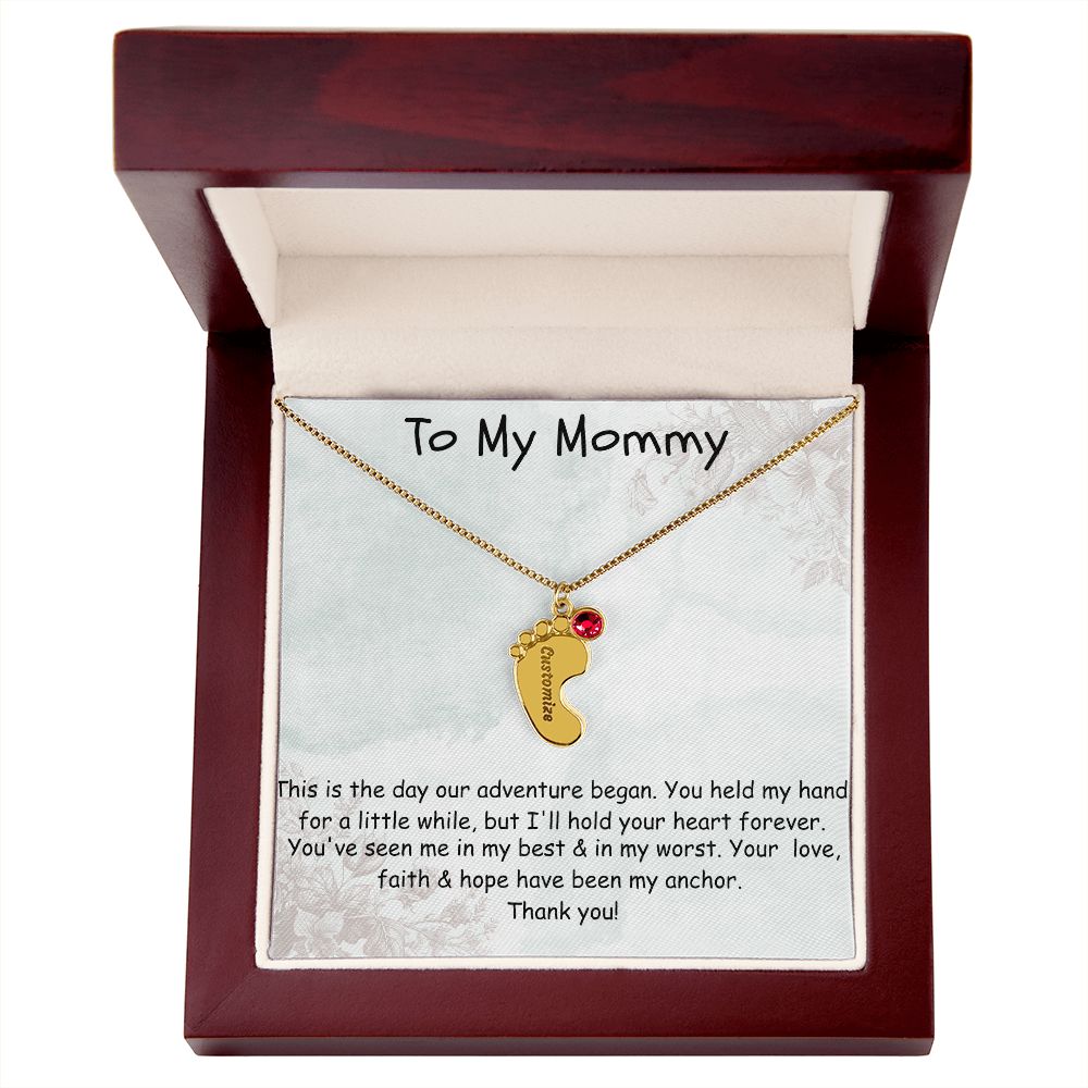 Custom Baby Feet Necklace Gift
