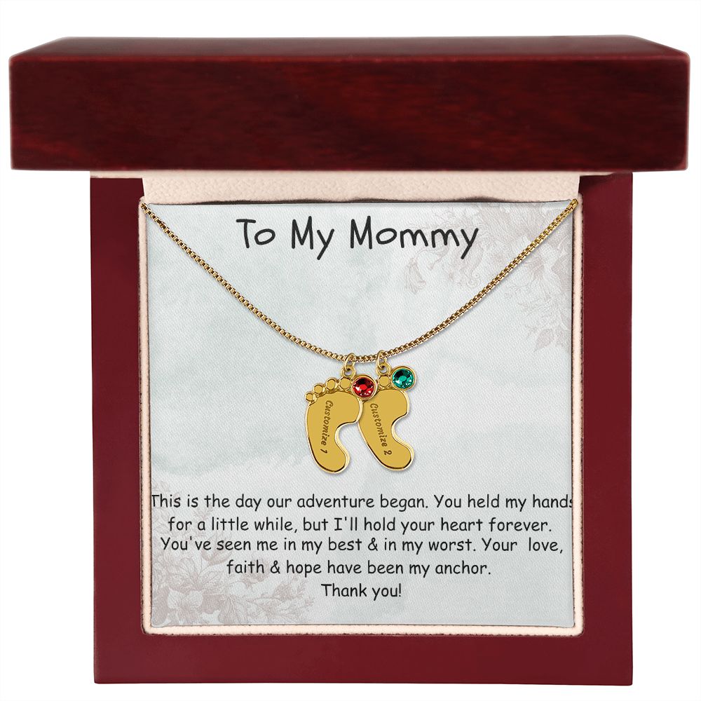 Custom Baby Feet Necklace Gift