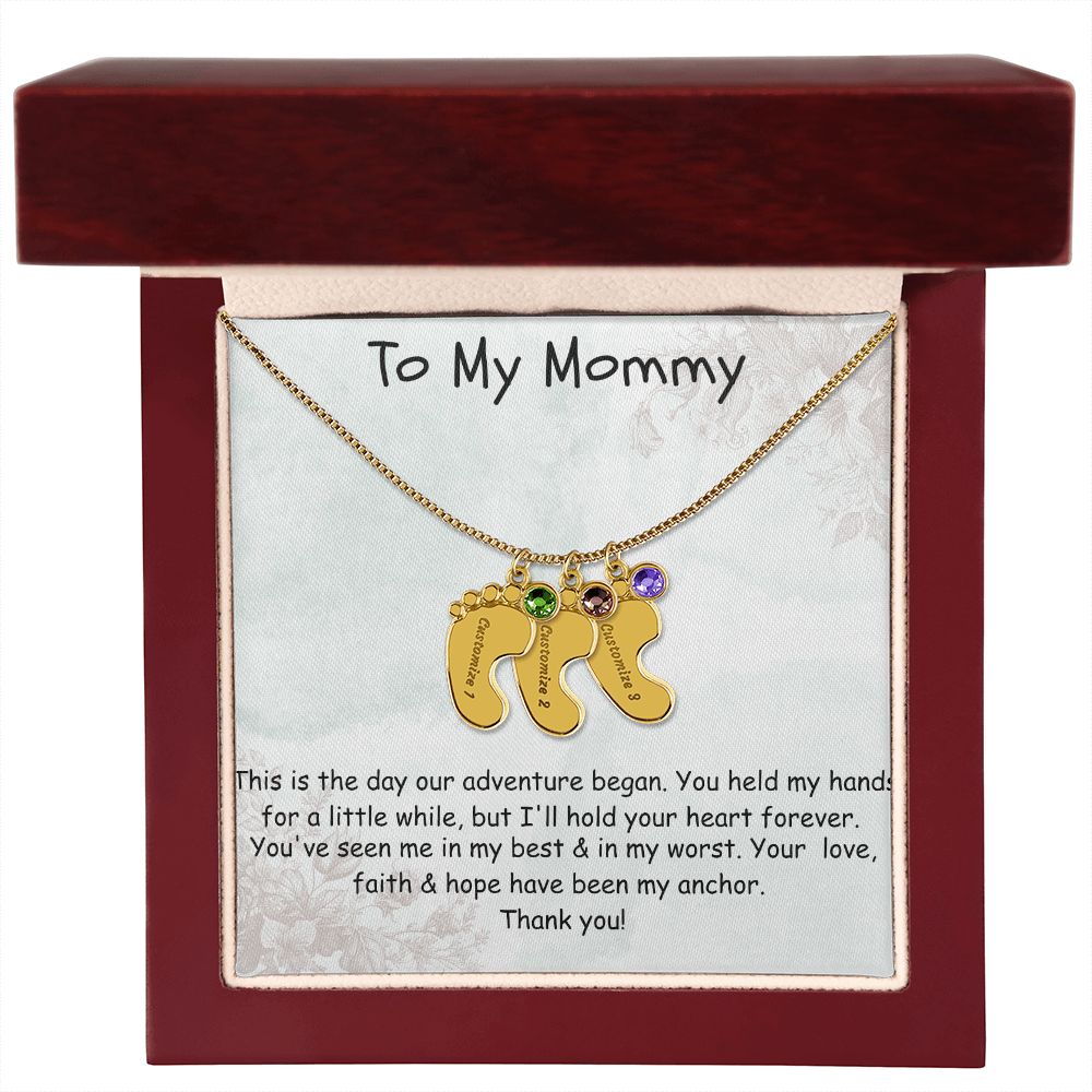 Custom Baby Feet Necklace Gift