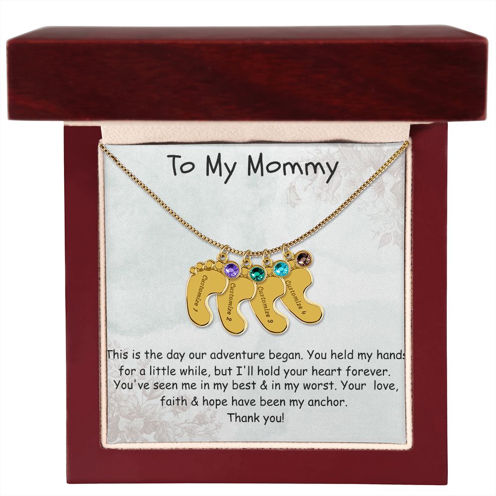 Custom Baby Feet Necklace Gift