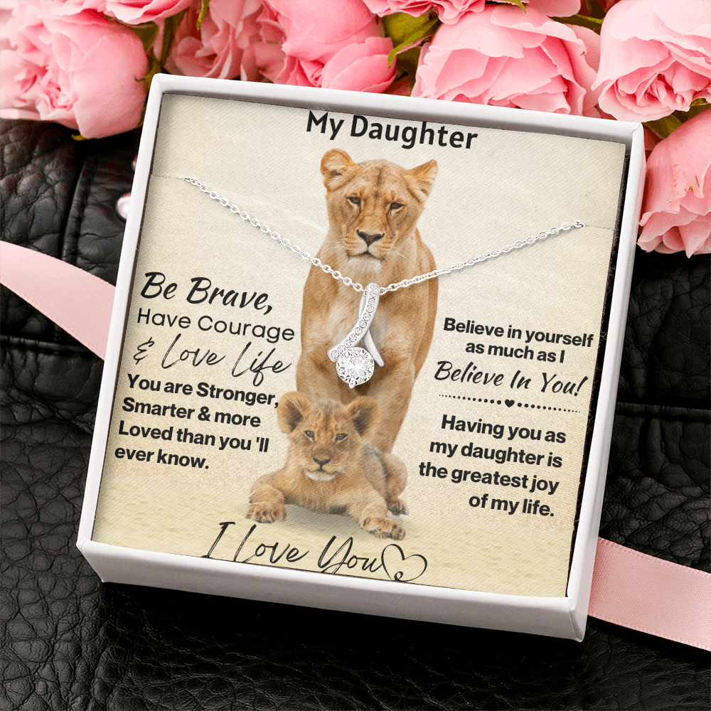 Daughter Be Brave Alluring Beauty Necklace Gift