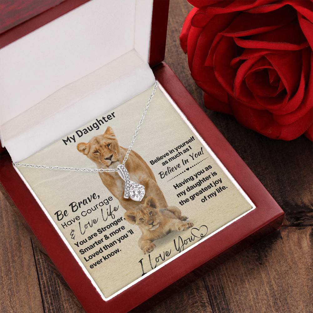 Daughter Be Brave Alluring Beauty Necklace Gift