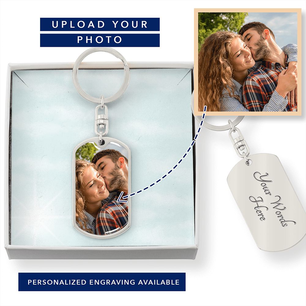 Custom Photo Dog-tag Keychain