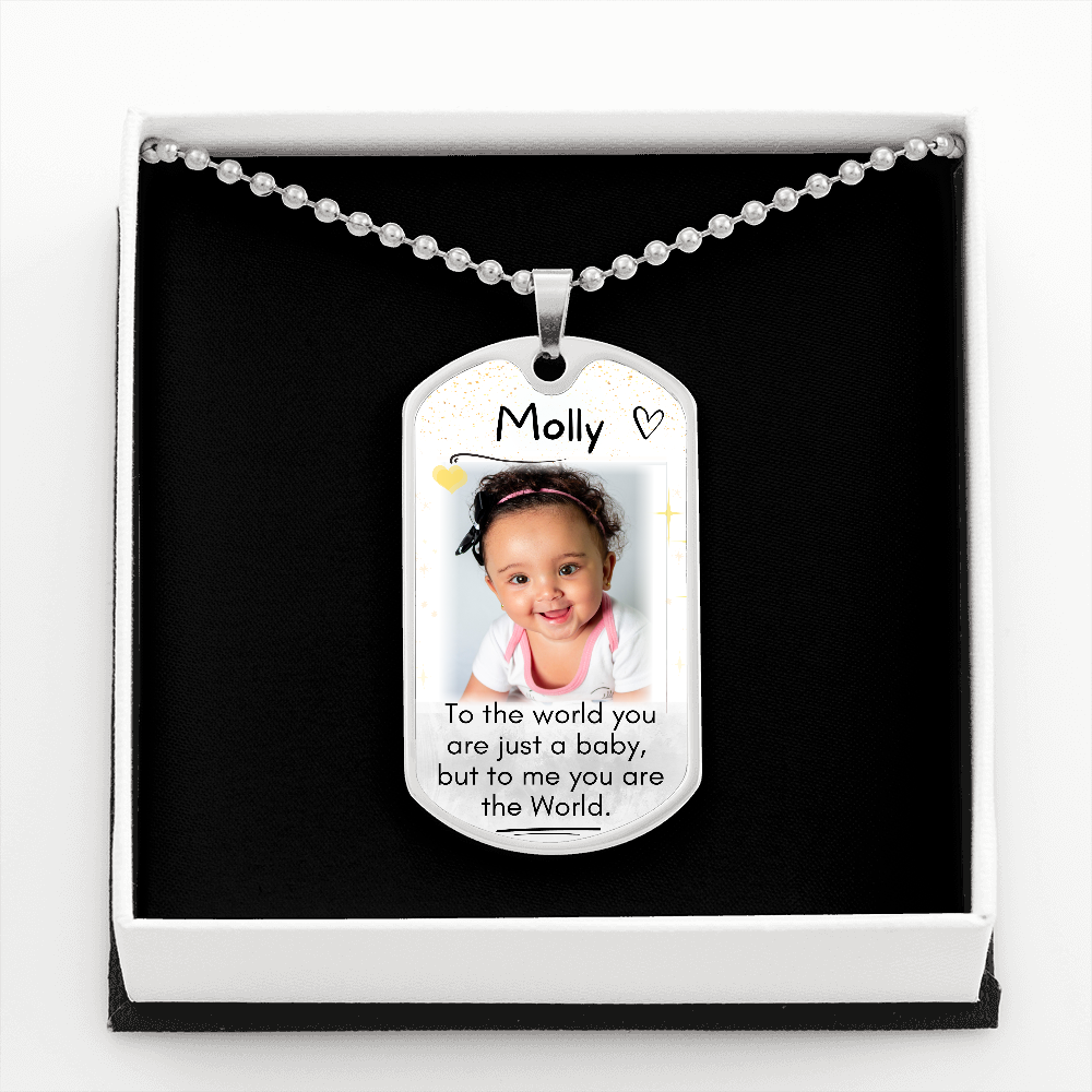 The World Custom Name and Photo Dog-tag Necklace
