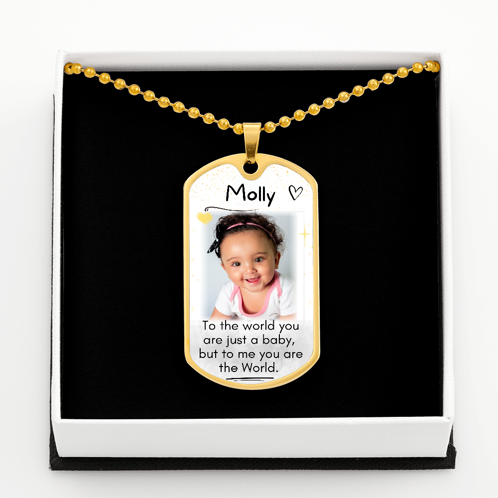 The World Custom Name and Photo Dog-tag Necklace