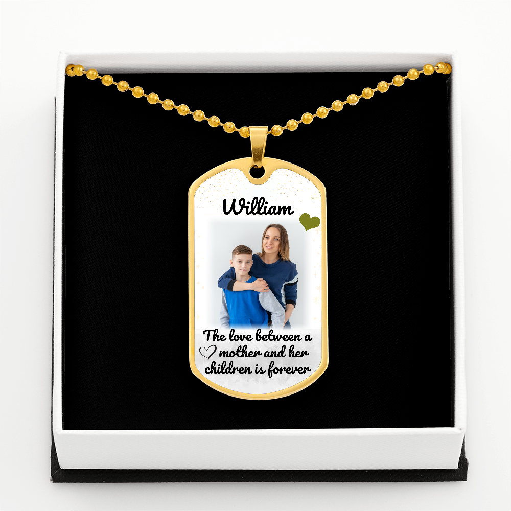 Mother and Children Love Photo Dog-tag Necklace