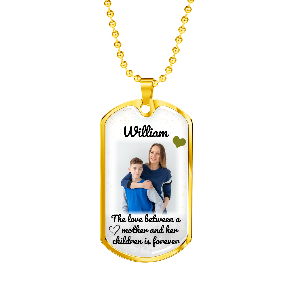 Mother and Children Love Photo Dog-tag Necklace