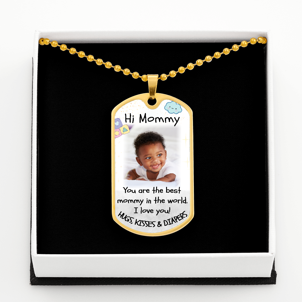 Best Mommy Photo Dog-tag Military Necklace